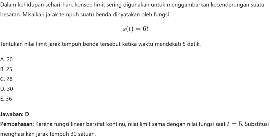 Soal Limit