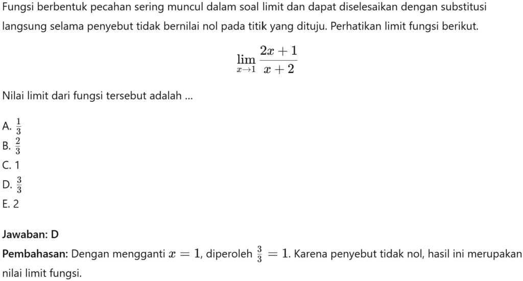 Soal Limit